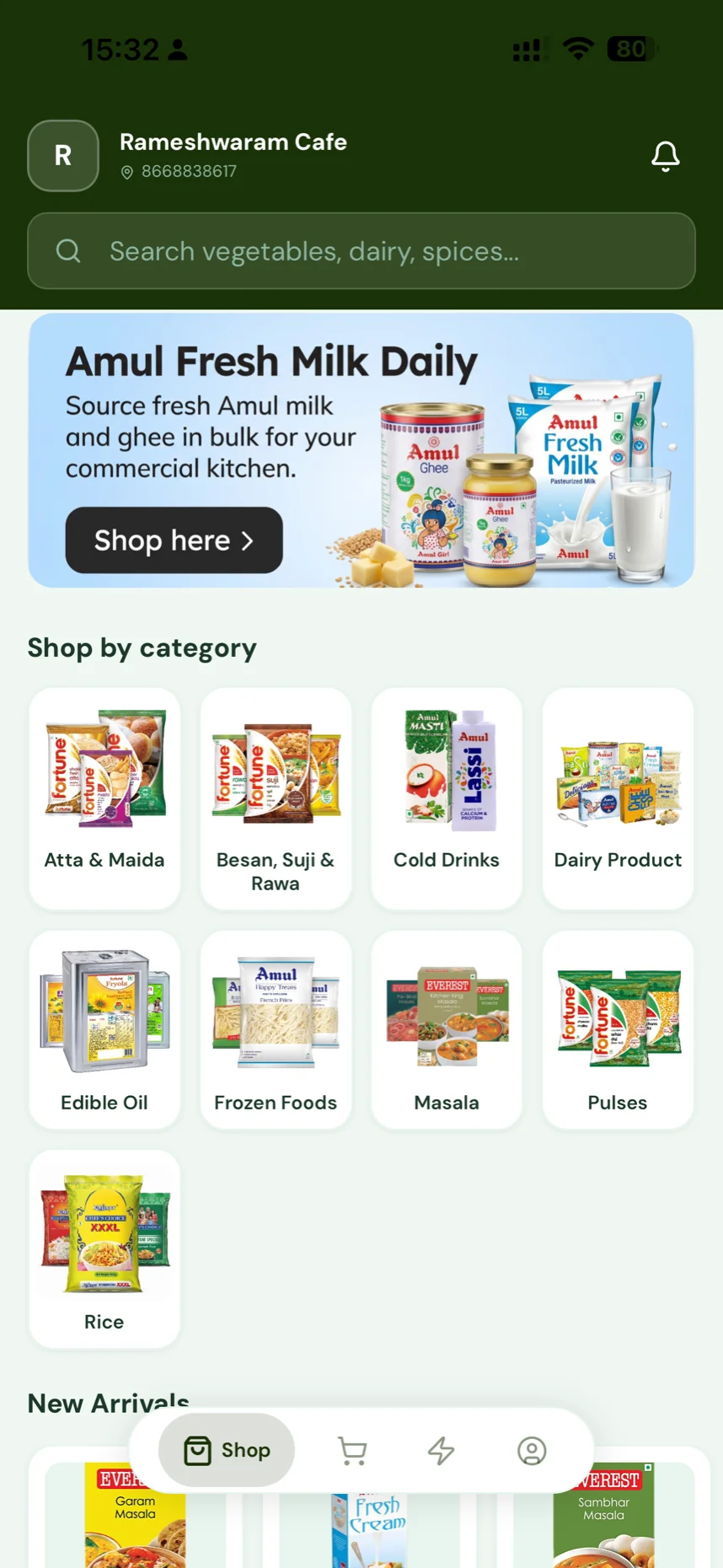 GrocerySure app — browse FMCG catalog and place orders